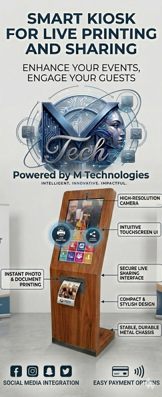 Smart live sharing kiosk with face recognition photo sharing Islamabad Rawalpindi - Smart 360 Photo Booth