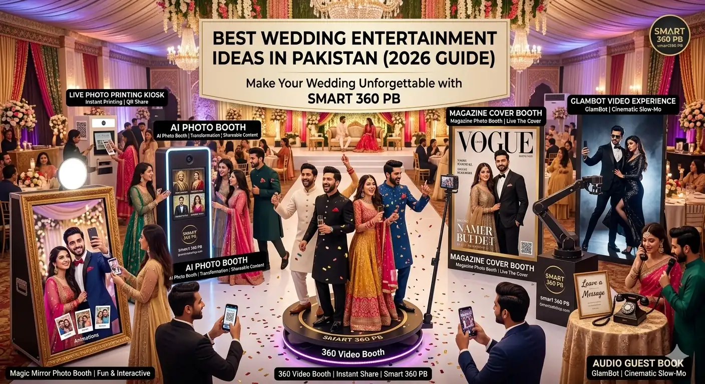 Wedding entertainment ideas in Pakistan with a Smart 360 photo booth