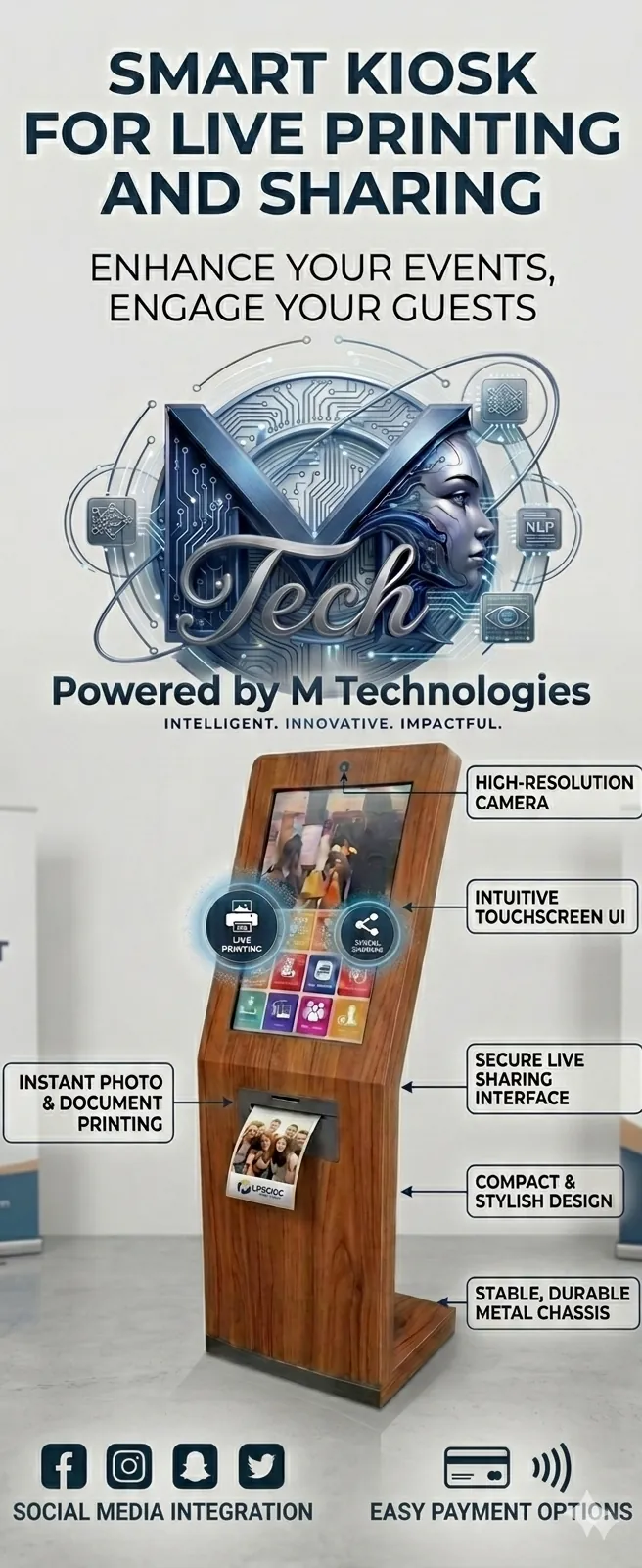 Smart live sharing kiosk with face recognition photo sharing Islamabad Rawalpindi - Smart 360 Photo Booth
